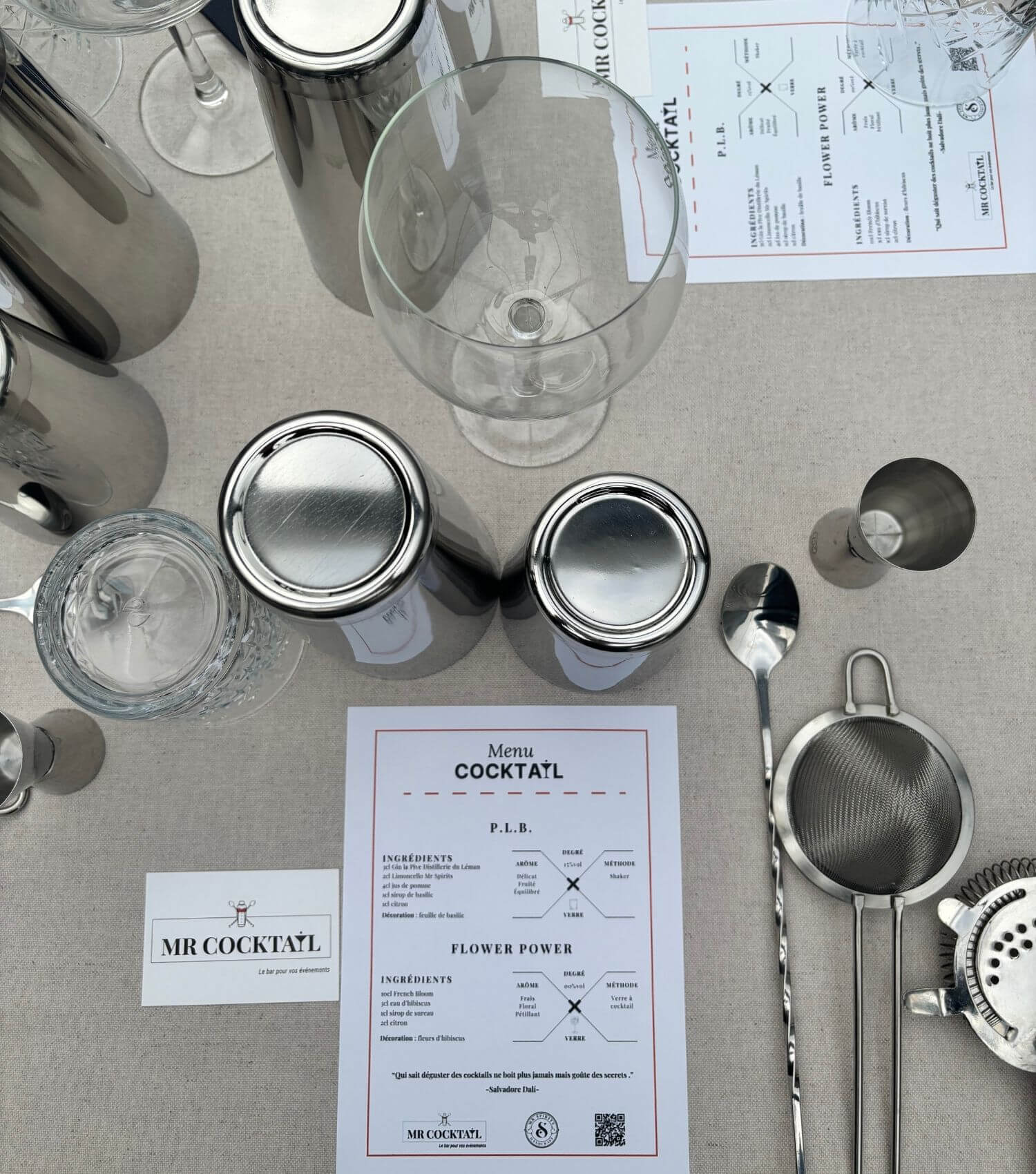 Mise en place raffinée d’un atelier cocktail en Suisse